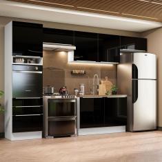 Imagem de Cozinha Completa 340001 Com Armário E Balcão Branco/Preto