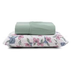 Imagem de Jogo De Cama 100% Algodão Solteiro 2 Peças Estampado Liso - Entrou Com