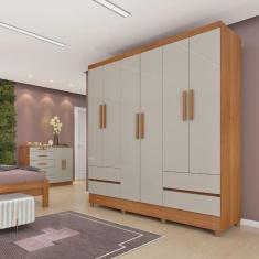 Imagem de Guarda Roupa Casal Oregon 6 Portas 4 Gavetas Com Pés Tcil