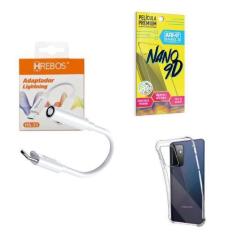 Imagem de Capinha Samsung A72 + Adaptador P2 para Tipo C + Película 9D - Armyshi