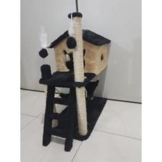 Imagem de Arranhador Para Gato com Casa Rede Escada - Dodytoy Brinquedos Para Pe