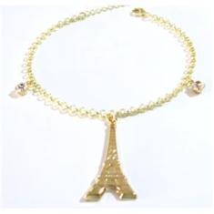 Imagem de Pulseira Torre Eiffel Turismo Folheado a Ouro 18k