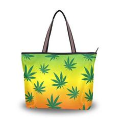 Imagem de Bolsa de ombro feminina My Daily com folhas de cannabis, Multi, Medium