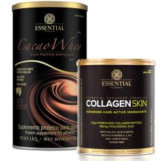 Imagem de KIT CACAO WHEY PROTEIN 900G + COLLAGEN SKIN 330G ESSENTIAL Essential Nutrition 