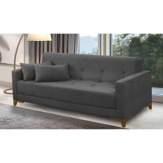 Imagem de Sofá Cama 3 lugares 2,00m Aurora Suede Cinza Adonai Estofados