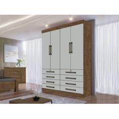 Imagem de Guarda-Roupa 4 Portas 8 Gavetas Ype/Off White Mônaco 1.6 D'doroguarda