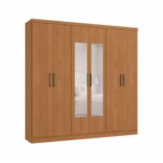 Imagem de Guarda-Roupa Casal com Espelho Vernantes 6 PT 3 GV Canela