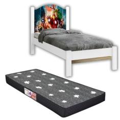 Imagem de Cama Solteiro Infantil Heróis Meninos + Colchão - B&A Bento