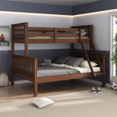 Imagem de Beliche Solteiro/Casal em Madeira Maciça Moderno Imbuia