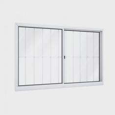 Imagem de Janela de Alumínio de Correr 100x120cm 2 Folhas com Grade Riobras
