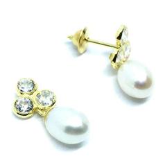 Imagem de Brinco em ouro amarelo 18k feminino com pérola - 2BPP0035