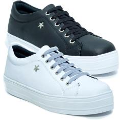 Imagem de Kit 2 Tênis Feminino Casual Conforto Elastico StarFox-Feminino