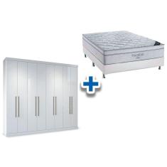 Imagem de Cama Box Casal + Colchão Freedom Ortobom + Guarda Roupa Master Vip 8.4 Branco