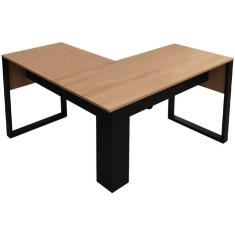 Imagem de Mesa De Canto Para Escritorio Me4181 Amendoa Preto Tecno Mobili