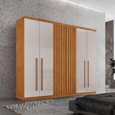 Imagem de guarda-roupa casal torino 100% mdf 6 pt 4 gv lle e off white