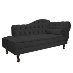 Imagem de Diva Recamier Diana 130cm Lado Esquerdo Corano - Adj Decor Cor Preto
