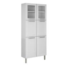 Imagem de Armário De Cozinha E Paneleiro Duplo C/Vidro 6 Portas Branco