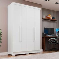 Imagem de Guarda-roupa Casal Com Pé 4 Portas 2 Gavetas Recife Sallêto Branco
