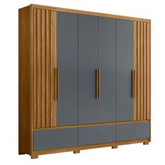 Imagem de Guarda Roupa Casal Amazonas Ripado 6 Portas - Moval