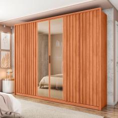 Imagem de Guarda-Roupa Casal Centurium 6 Portas Reflecta 4 Gavetas Freijo - Caemmun