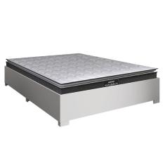 Imagem de Cama Box Casal Desmontável Com Colchão Molas Ensacadas Pillow Top Maximus 138X188x63cm Cinza / Branco Gazin - Suporta 120Kg Por Pessoa