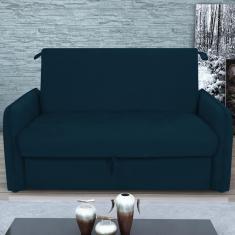 Imagem de Sofá Cama Com Baú 2 Lugares Ethan Suede Azul