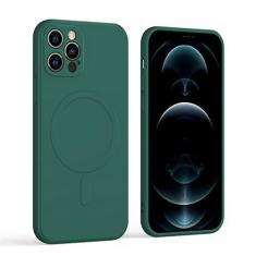 Imagem de Capa magnética de carregamento sem fio para iPhone 13 12 11 Pro Max XS Max XR X 7 8 Plus Capa de silicone líquido para proteção de câmera, T12, para iphone 12 Pro