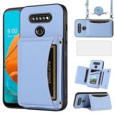 Imagem de Asuwish Capa de telefone para LG K51/Reflect LTE/Q51 Capa carteira com protetor de tela e suporte para cartão, slot de couro PU, acessórios para celular LGK51 K 51 51K L555DL 2020 LGK51Phone LG51Capas