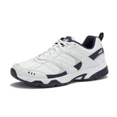 Imagem de Avia Tênis masculino Avi-Verge - Cross Trainer, tênis masculino, Pickleball ou caminhada para homens, sapatos de quadra de largura média ou extra larga tamanho 38 a 50, Branco/Azul-marinho verdadeiro,