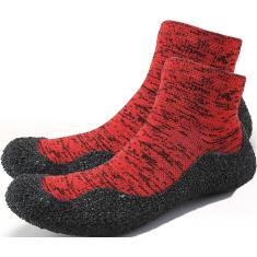 Imagem de Sapatos de água masculinos femininos minimalistas descalços meias esportivas antiderrapantes sapatos aquáticos skinners tênis de natação sapatos de fitness leves ultra portáteis, vermelho, 4