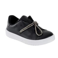 Imagem de Tênis Feminino Moleca Casual Preto Fumê Cadarço Brilhante, Preto fume,