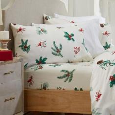 Imagem de Market & Place Jogo de cama King Flanela 100% algodão | Lençol de cama aconchegante de inverno com bolso profundo de 4 peças | Escovado duplo para maciez e conforto extra | Coleção Alpine (King,