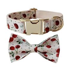 Imagem de Love Dream Coleira para cães com gravata borboleta, coleira macia e confortável para cães com fivela de liberação rápida de metal, coleira ajustável para meninas e meninos para cachorros, pequenos,