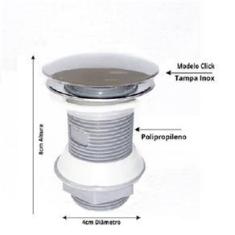 Imagem de Cuba De Vidro Redonda 35Cm Prata + Válvula Click