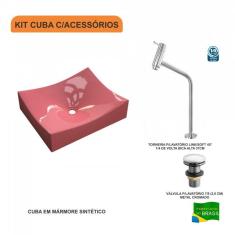 Imagem de Kit Cuba ML44 C/Torneira Link 1062 Metal  Válvula Click 1 Pol. Compace 