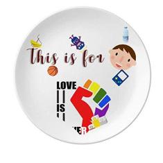 Imagem de Prato de Porcelana Power Differentiation Identity Rainbow Igualdade Jantar Redondo Prato Masculino
