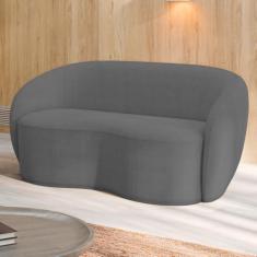Imagem de Sofá Living Decorativo 160cm 2 Lugares Íbis Encosto Fixo Bouclê Grafite G33 - Gran Belo