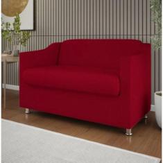 Imagem de Sofá Namoradeira Tilla Sala De Espera - Suede - Palladium Decor Cor Vermelho