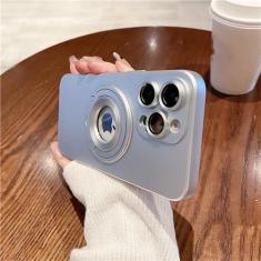 Imagem de Para iPhone 15 Pro Max suporte magnético capa de telefone com moldura fosca para iPhone 11 12 13 14 15 Plus capa protetora de lente, capa magnética prateada, para iPhone 11 Pro