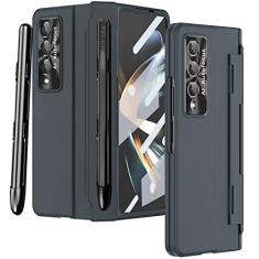 Imagem de YQODSZ Capa para Samsung Galaxy Z Fold 4 com suporte para caneta S e caneta, design de uma peça Z Fold 4 com proteção de dobradiça, protetor de tela integrado, capa fina fosca para PC para Z Fold 4 -