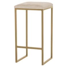 Imagem de Banqueta Decorativa Billie Base Gold Veludo Bege G41 - Gran Belo