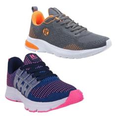 Imagem de Tênis Feminino Esportivo Caminhada Running Academia Kit 2