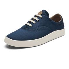 Imagem de OLUKAI Kohu Tênis feminino para uso diário, lona leve e design clássico com cadarço, conforto e suporte o dia todo, Azul-marinho/azul-marinho, 36