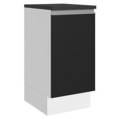 Imagem de Balcão Armário De Cozinha 100% Mdf 40 Cm 1 Porta Branco/Preto Acordes