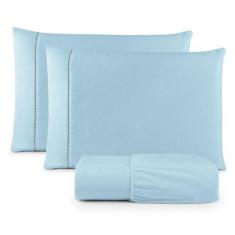 Imagem de Jogo De Lençol KING 3 Peças Ponto Palito Micropercal 400 fios ENVIO IM