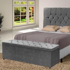 Imagem de Recamier Bau Estof. 6743 Julia 150cm - ESTOFADOS JATAI, Cinza
