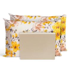 Imagem de Jogo De Lençol Casal Padrão 3 Peças 200 Fios Florença Palha - Casa Hom