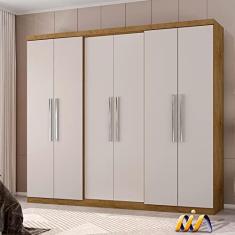 Imagem de Guarda Roupa 6 Portas Casal 4 Gavetas Freijó Baunilha 600096 Araplac