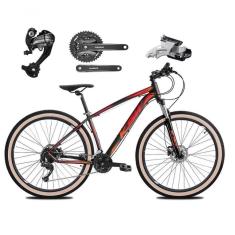 Imagem de Bicicleta Aro 29 Ksw Xlt 27v Câmbios Shimano Altus Freios Hidráulicos Garfo Trava Pneu Faixa -preto/vermelho/laranja. 15