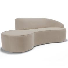 Imagem de Sofá 5 Lugares Curvo Living Firenze Direito D02 Veludo Champagne 300cm C-68 - Lyam